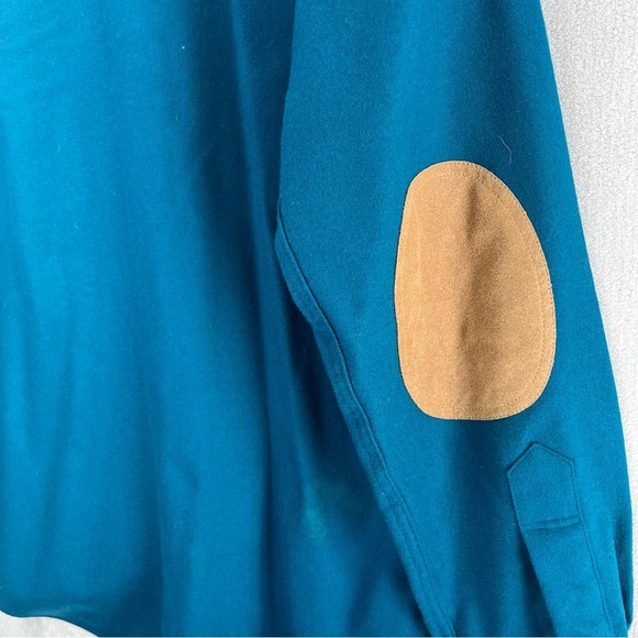 Vintage Pendleton Lobo Long Sleeve Shirt Blue Medium Elbow Patch Pure Wool - Picture 9 of 12